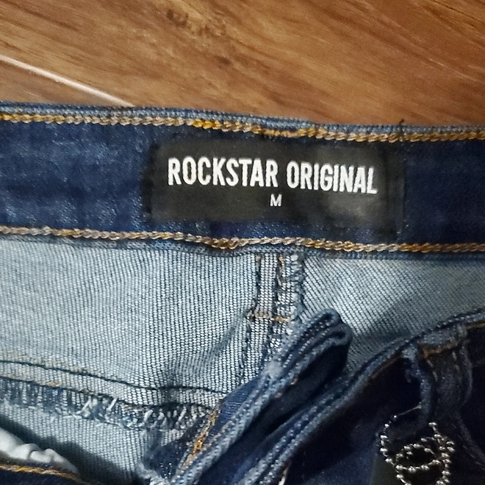 Rockstar Original Dark Blue Distressed Flare Jeans - Picture 2 of 9